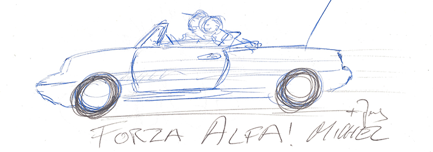 Disegno di una macchina Forza Alfa