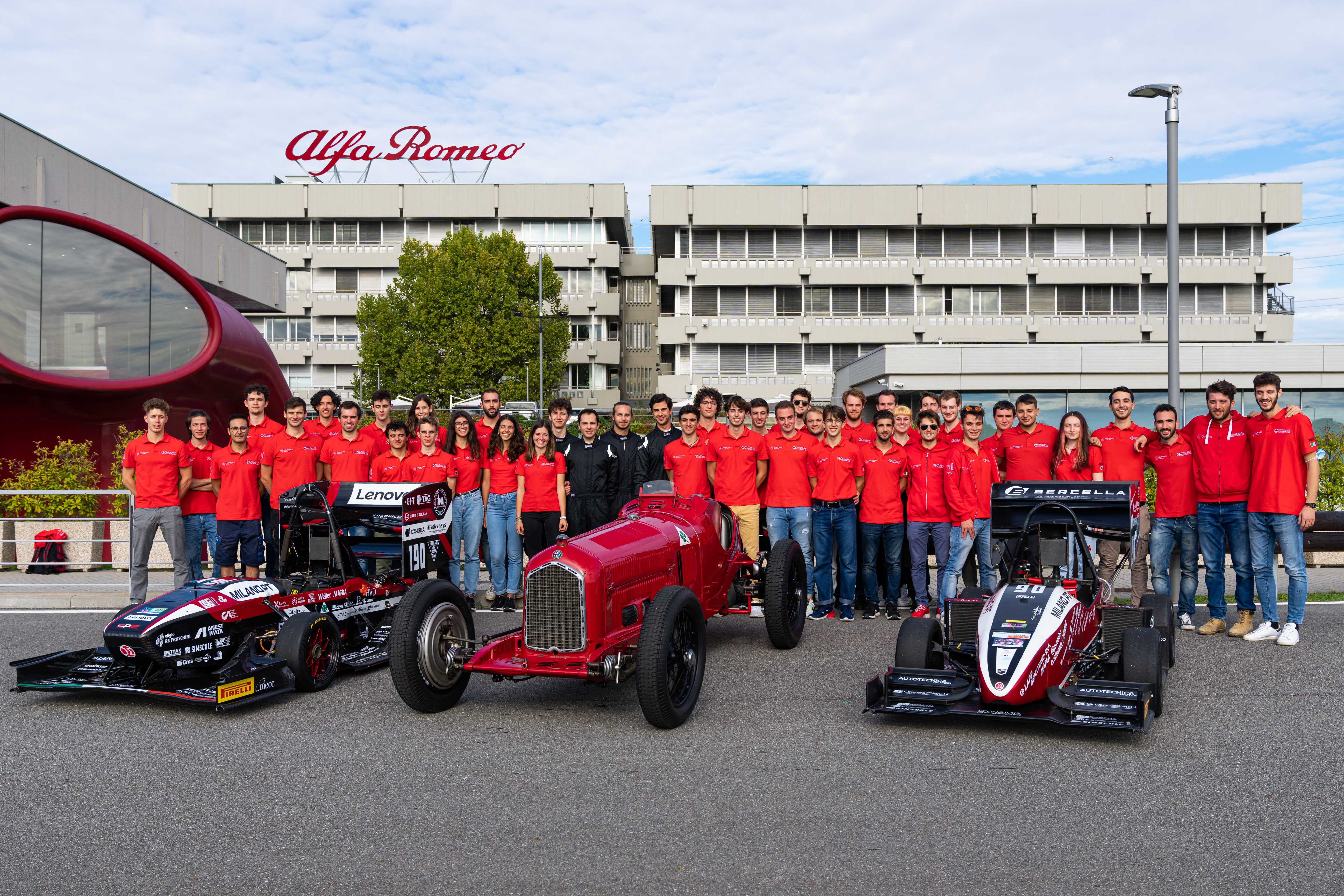 Photos of the Milan Polytechnic's racing team